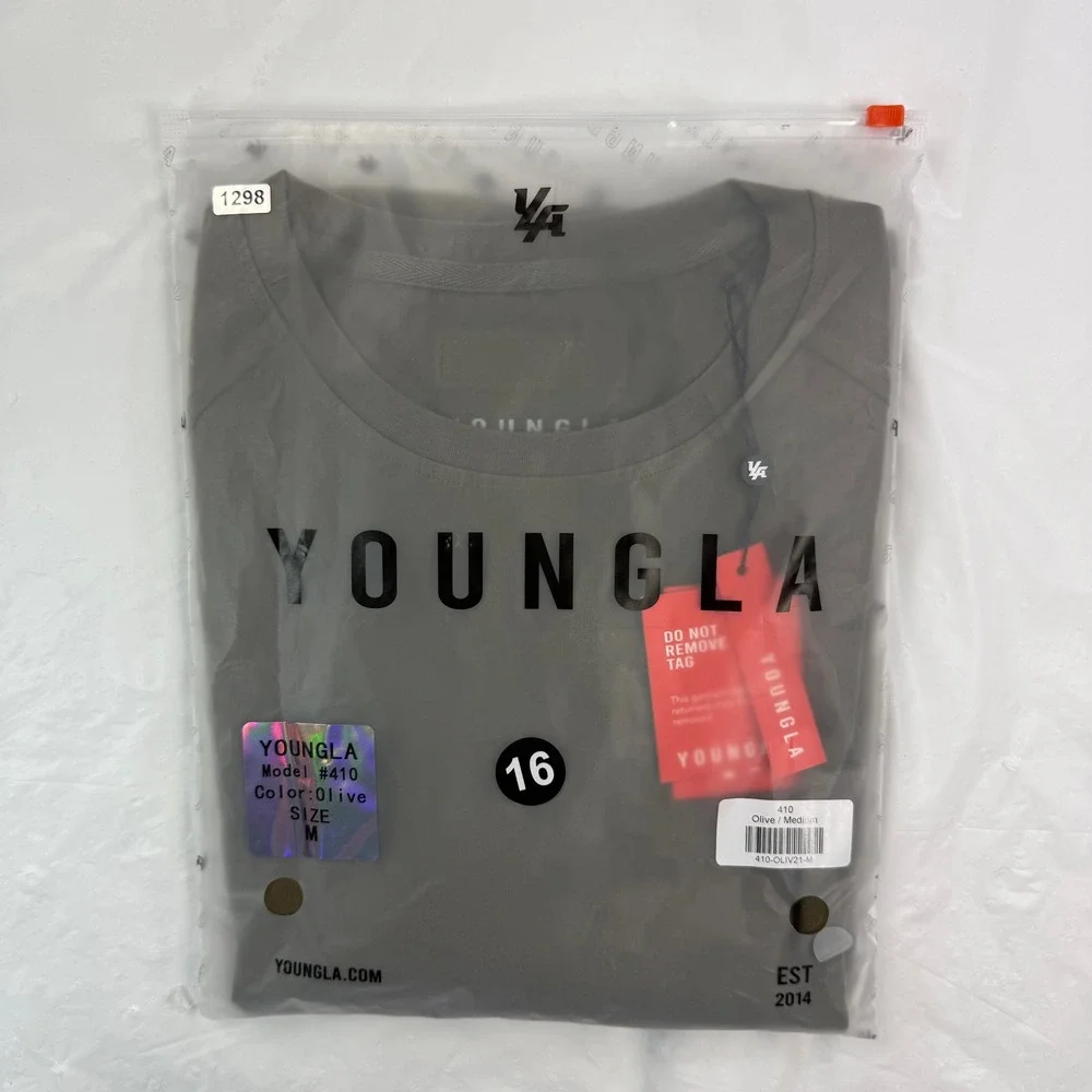 YoungLA 410 Mens Long Sleeve Shirt Olive Green Medium NWT - Picture 8 of 8